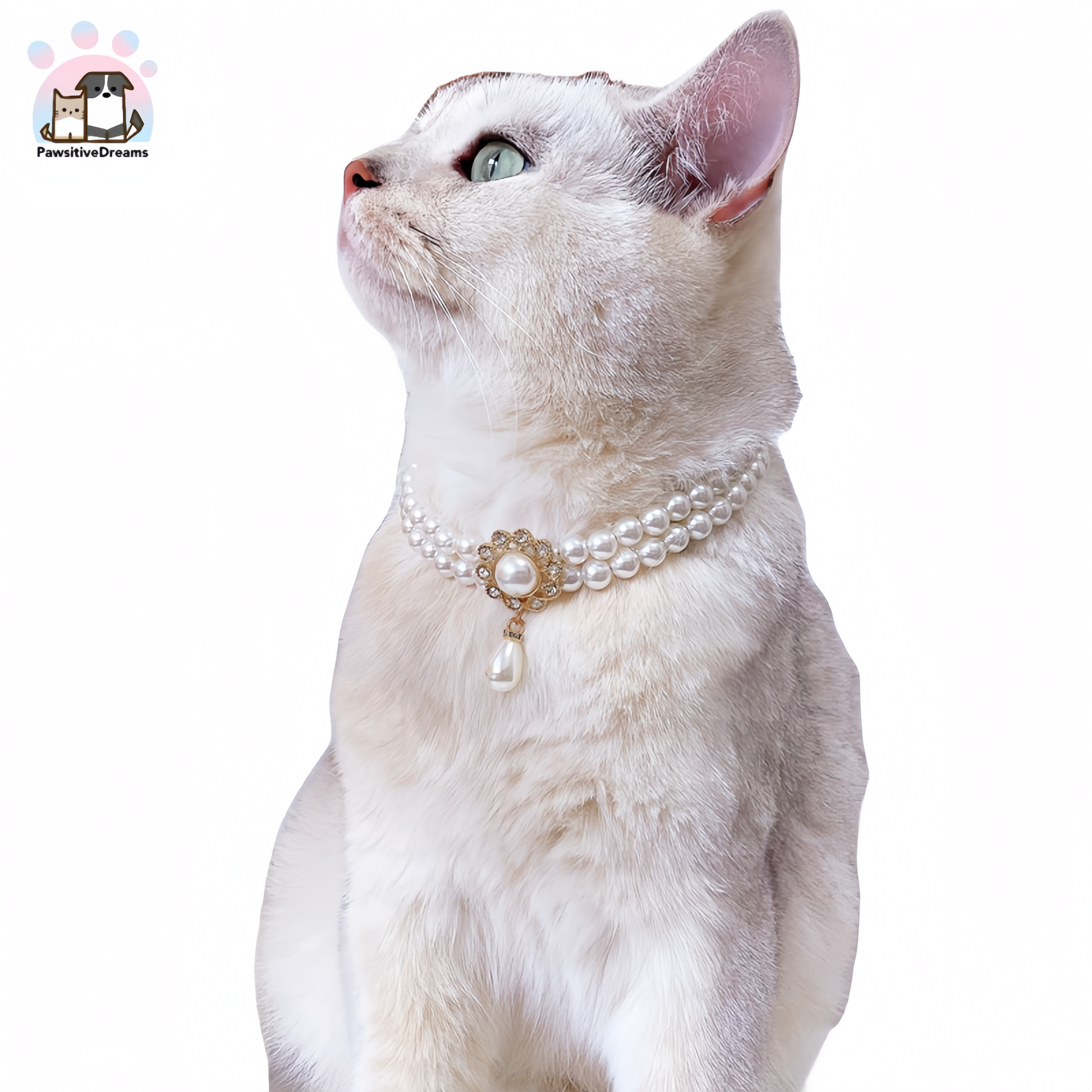 Yueyue Handmade Princess Style Imitation Pearl And Diamond Necklace For Cat and Dog - Pawsitive Dreams