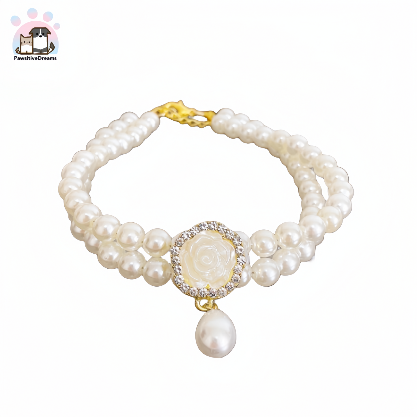 Yueyue Handmade Princess Style Imitation Pearl And Diamond Necklace For Cat and Dog - Pawsitive Dreams