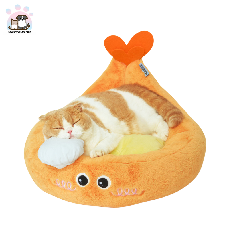 Purlab Tempura Shrimp Bolster Beds For Cat and Dog - Pawsitive Dreams