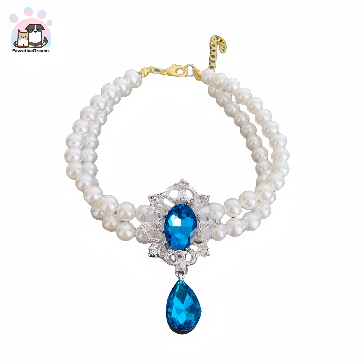 Yueyue Handmade Princess Style Imitation Pearl And Diamond Necklace For Cat and Dog - Pawsitive Dreams