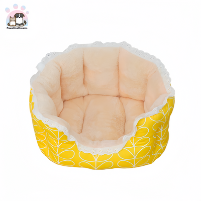 Seasonal Yellow Leaf Rectangular Bolster Cat & Dog Beds - Pawsitive Dreams