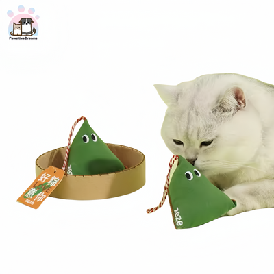 ZEZE Zongzi Shape Cat Toy, Self-Entertaining Boredom Relief for Cats With Catnip - Pawsitive Dreams