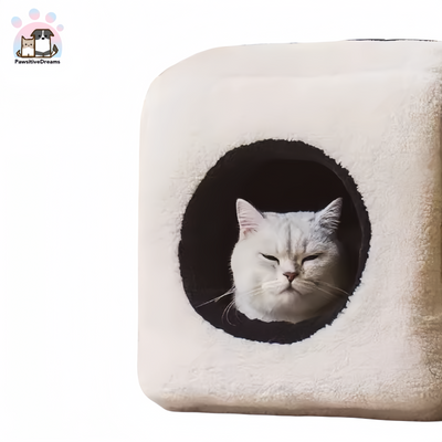 ZEZE Dice-Shaped Fully Enclosed Semi-Closed Cat and Dog Bed - Pawsitive Dreams