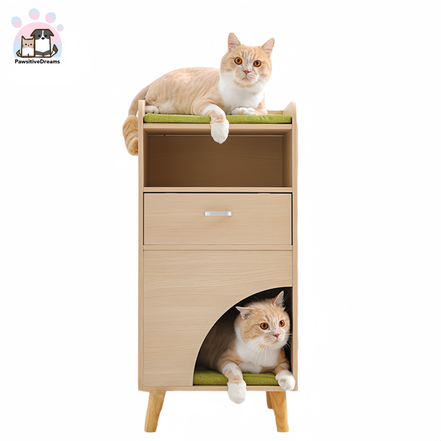 Tianyuan Solid Wood Climbing Frame Cat Cabinet, All-Season Bedside Cabinet for Cat - Pawsitive Dreams