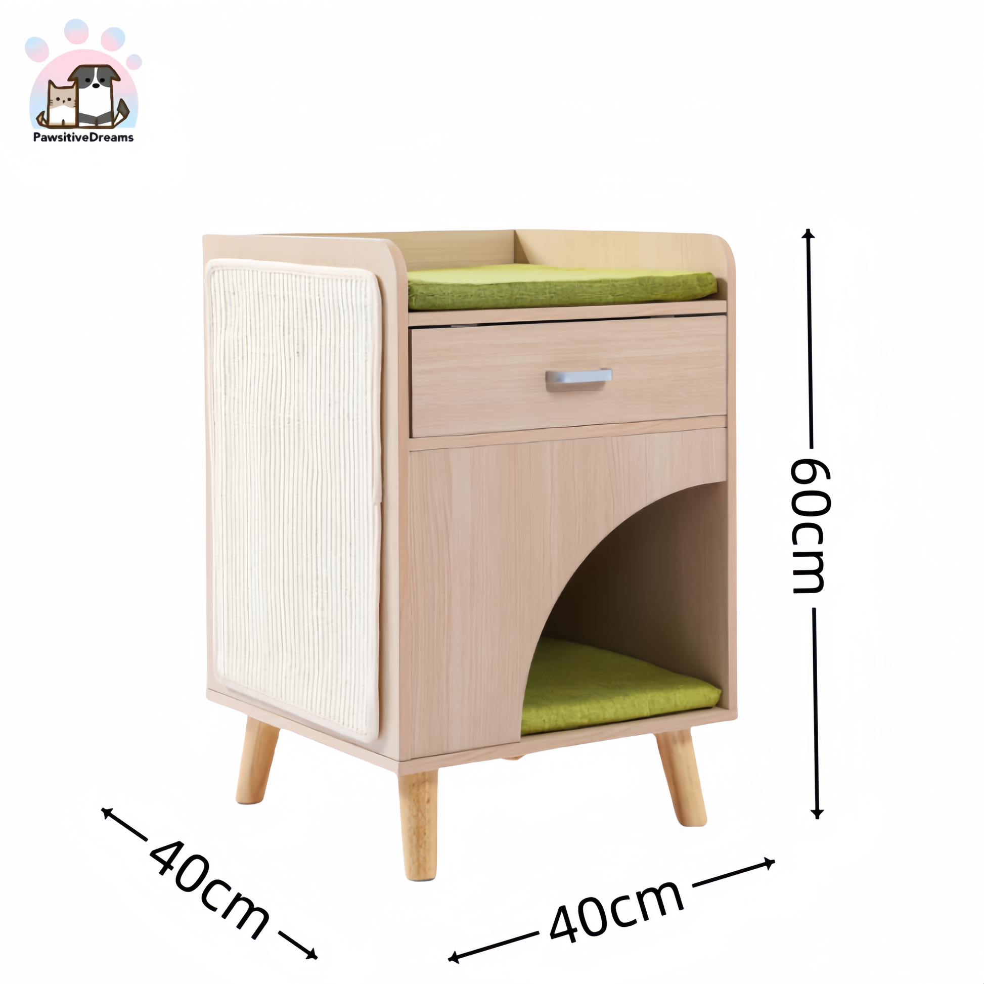 Tianyuan Solid Wood Climbing Frame Cat Cabinet, All-Season Bedside Cabinet for Cat - Pawsitive Dreams