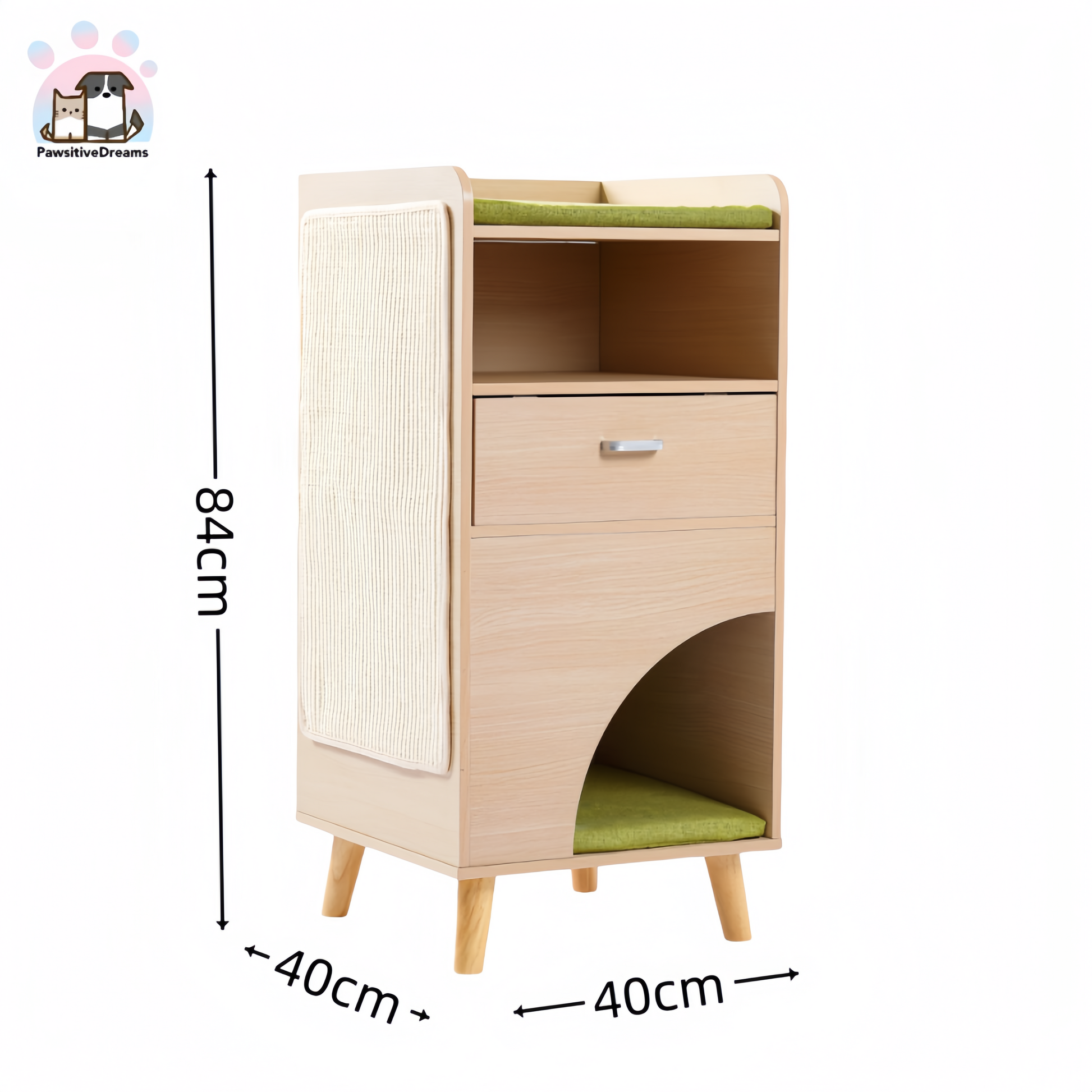 Tianyuan Solid Wood Climbing Frame Cat Cabinet, All-Season Bedside Cabinet for Cat - Pawsitive Dreams