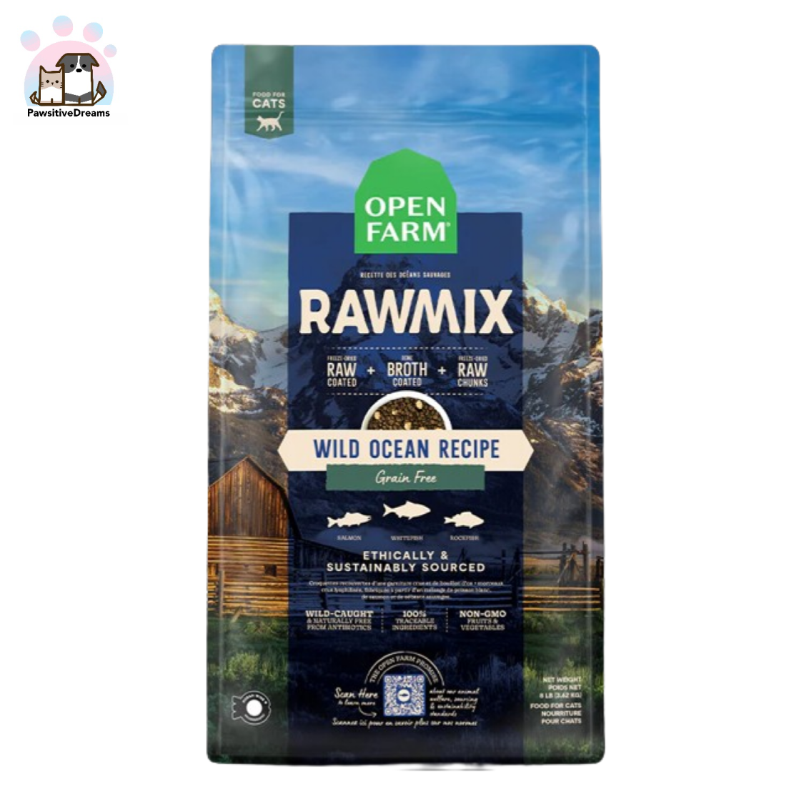 Open Farm Freeze Dried Raw Grain-Free RawMix Dry Food for Cats - Pawsitive Dreams