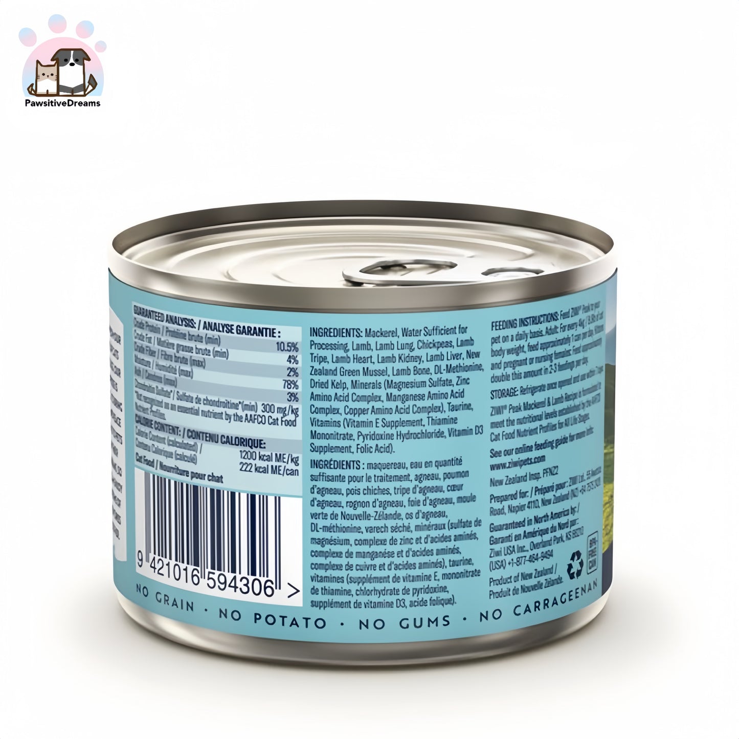 Ziwi Peak Canned Cat Food All Natural, High Protein, Grain Free, Limited Ingredient