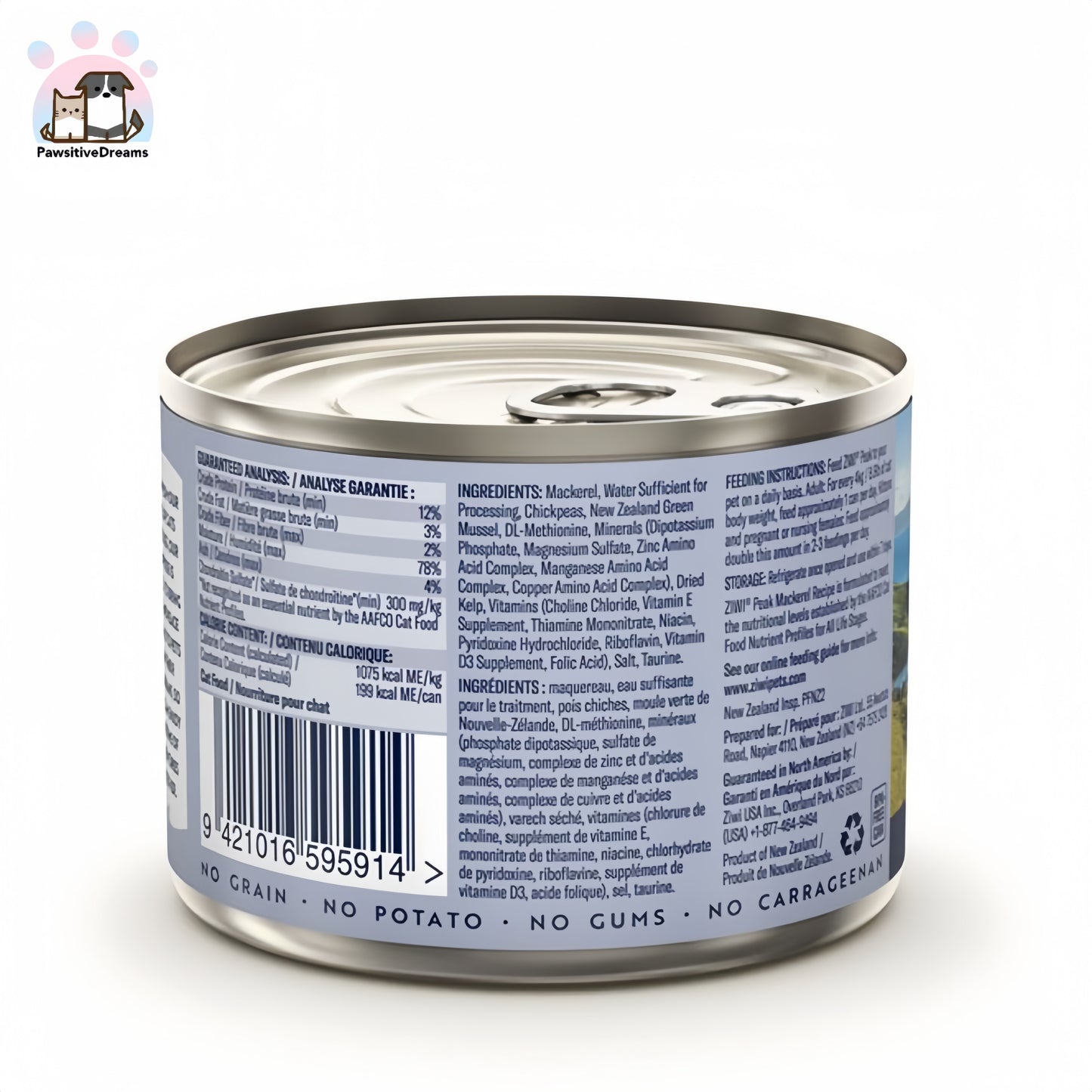 Ziwi Peak Canned Cat Food All Natural, High Protein, Grain Free, Limited Ingredient