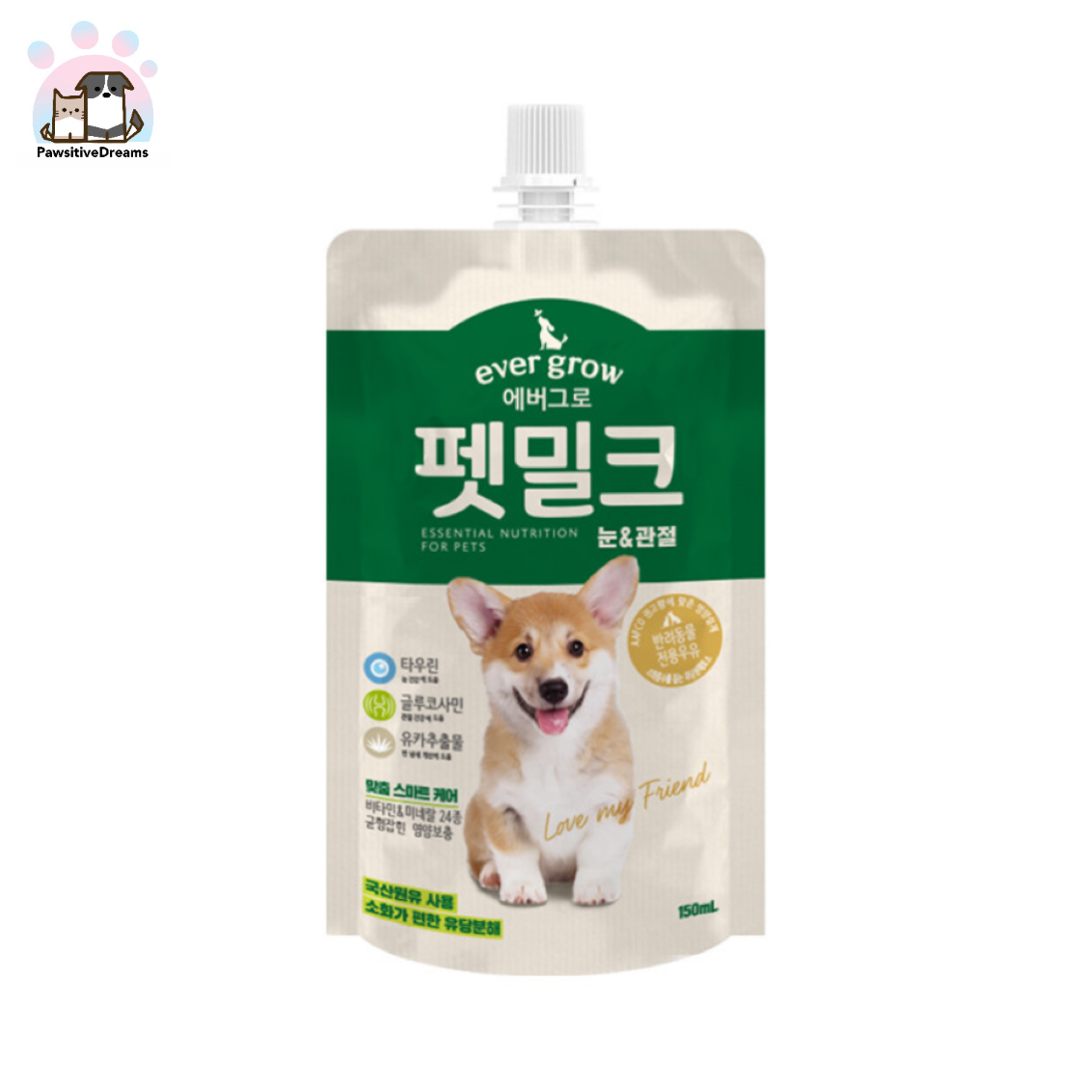 Evergrow Pet Milk, Eyes & Joints, Skin & Hair For Dog - Pawsitive Dreams