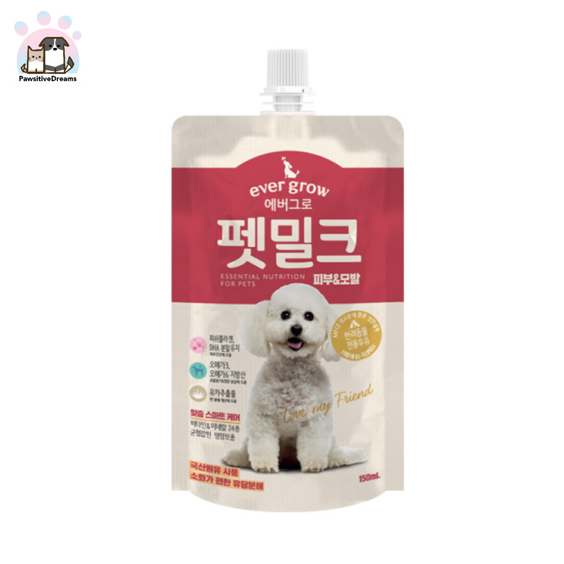 Evergrow Pet Milk, Eyes & Joints, Skin & Hair For Dog - Pawsitive Dreams