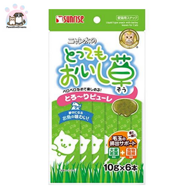 Sunrise Nyanta's Very Delicious Grass Lickable Hairball Care Treat For Cat - Pawsitive Dreams