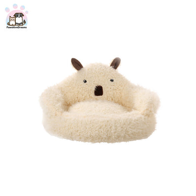 Soft Cuddler Bolster Sheep Cat & Dog Beds Sofa - Pawsitive Dreams