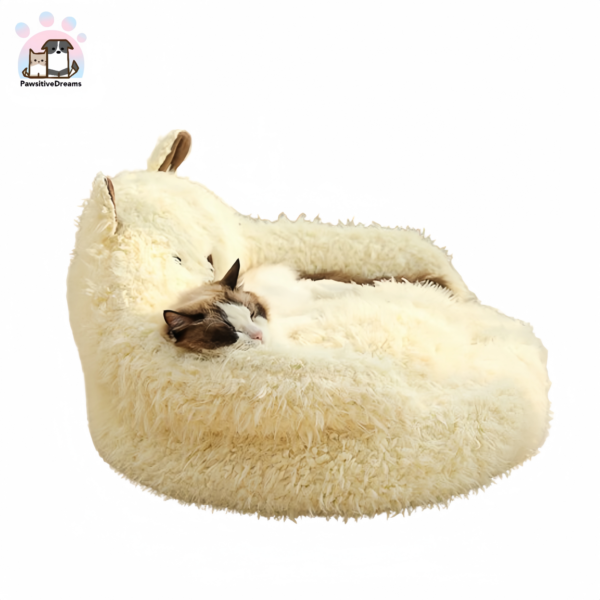 Soft Cuddler Bolster Sheep Cat & Dog Beds Sofa - Pawsitive Dreams