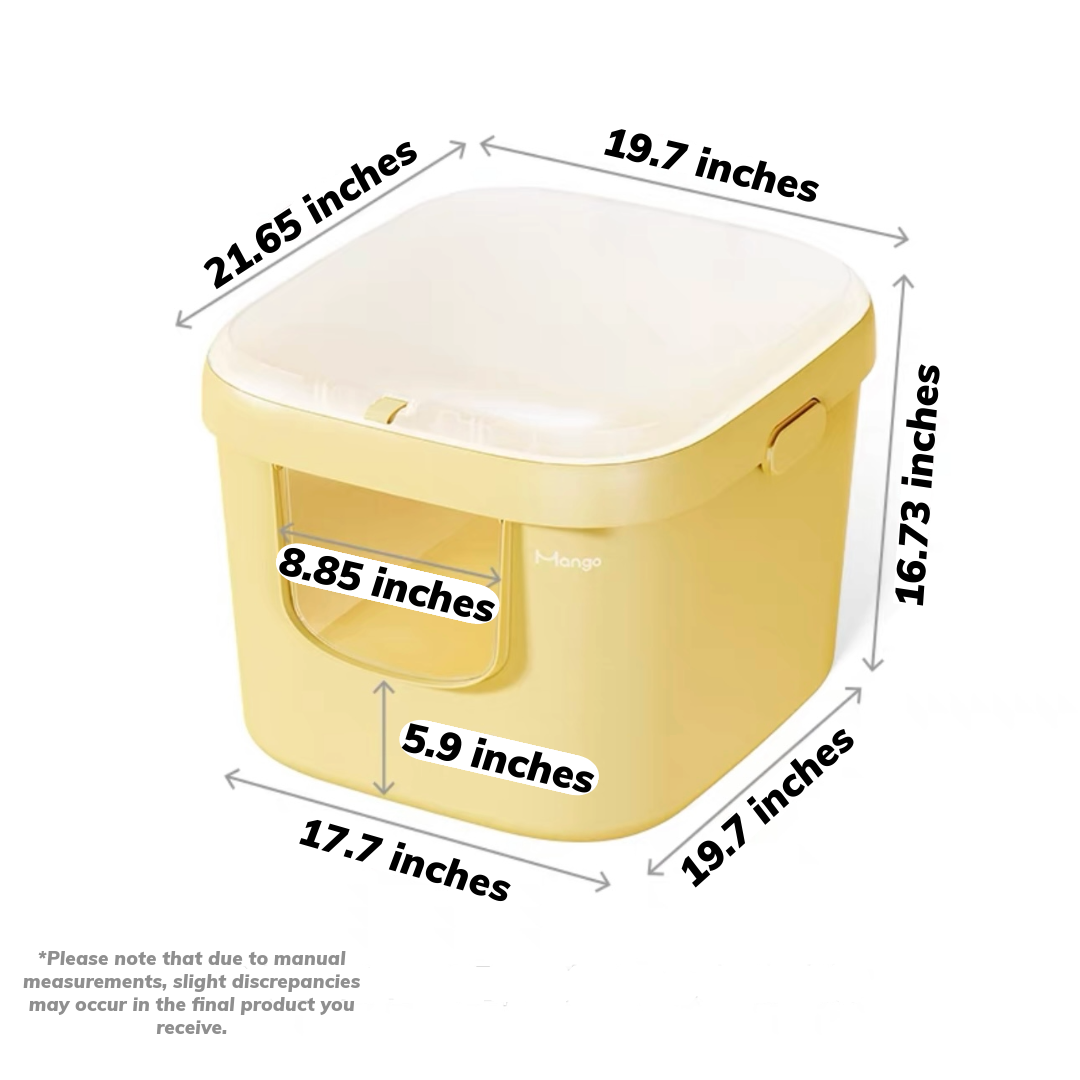 Mango Cube Litter Box XL Set | Litter Box with Mat, Scoop & Accessories