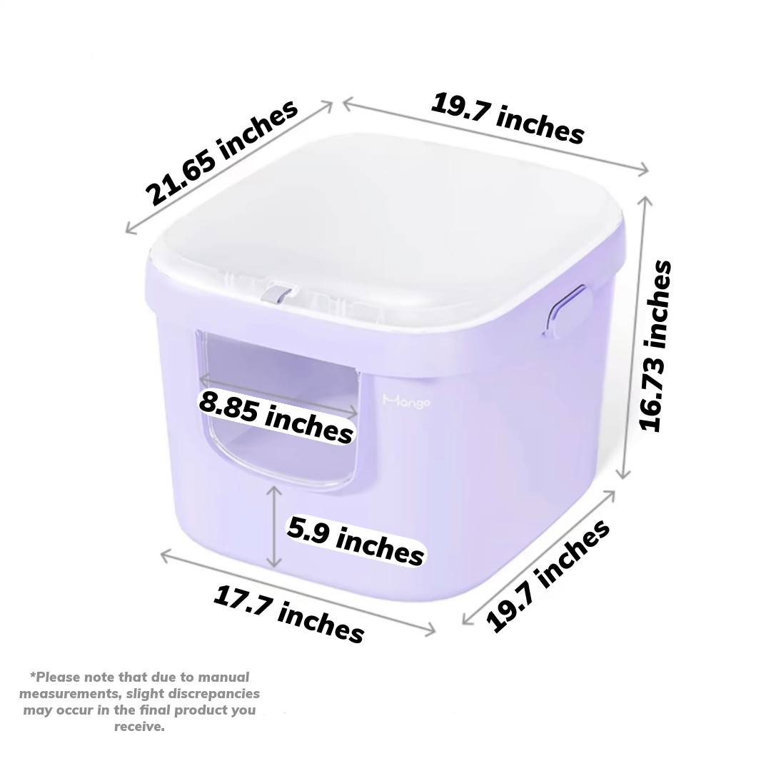 Mango Cube Litter Box XL Set | Litter Box with Mat, Scoop & Accessories