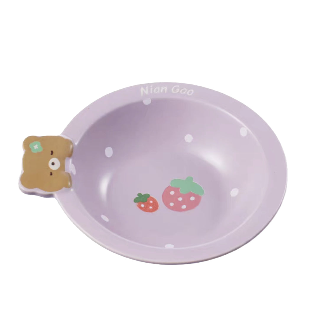 Niangao Cute Bear Design Ceramic Bowl For Cats & Small Dogs