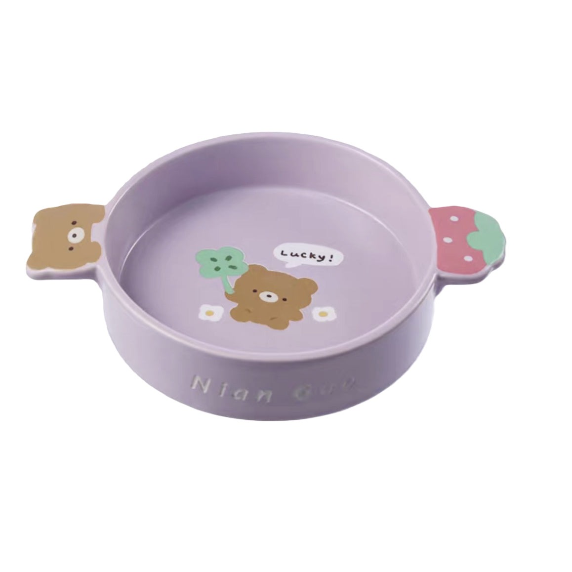 Niangao Cute Bear Design Ceramic Bowl For Cats & Small Dogs