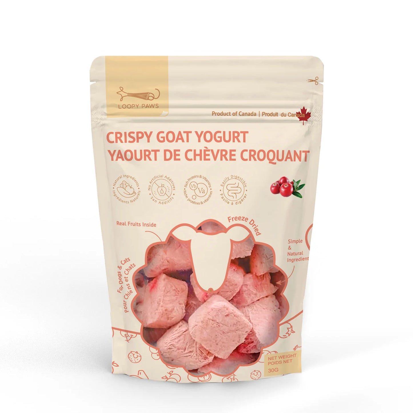 Loopypaws Crispy Goat Yogurt - 4 flavor